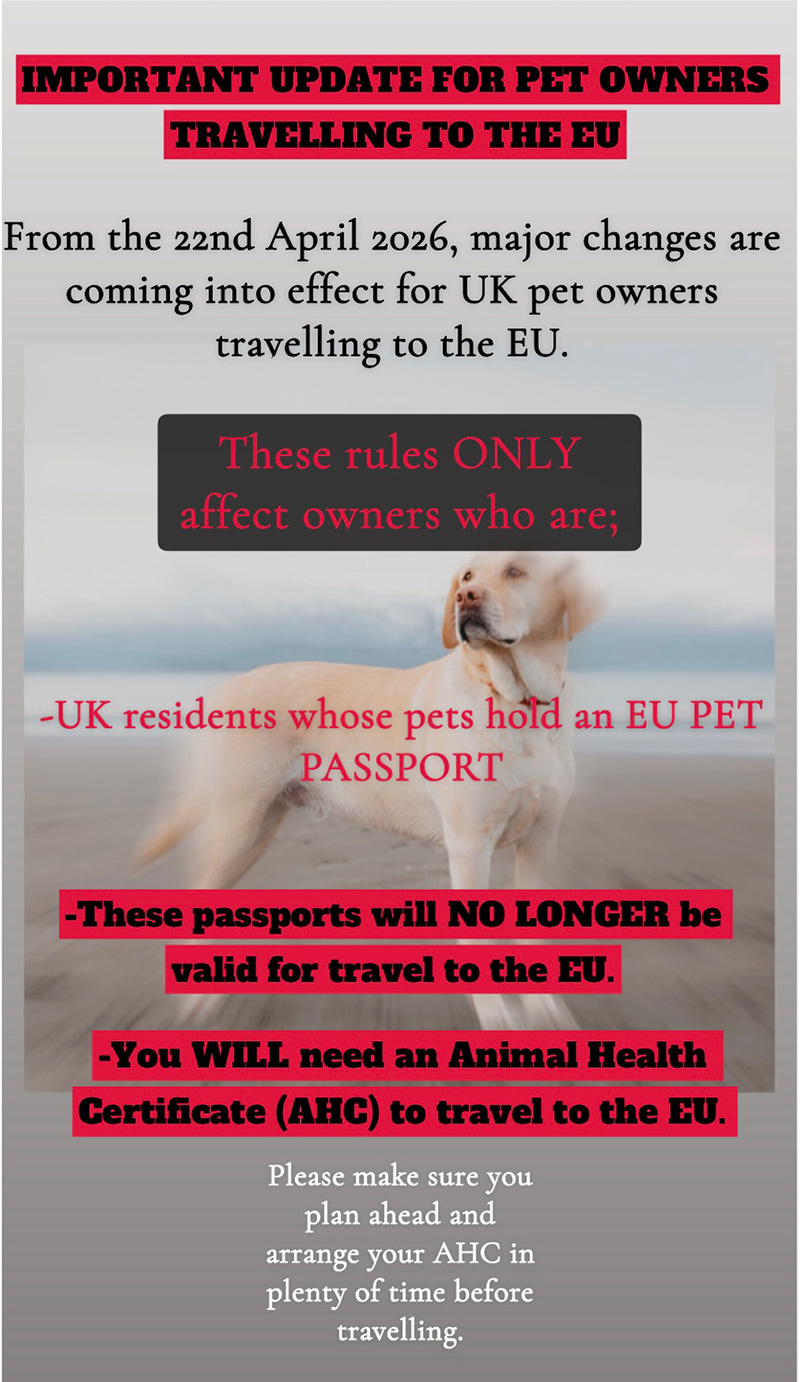Pet Travel Update